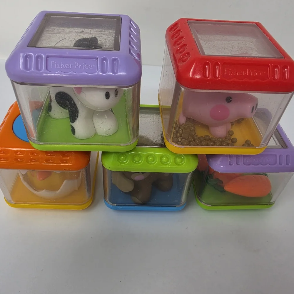 Fisher Price Peek Sensory Blocks Lot of 5